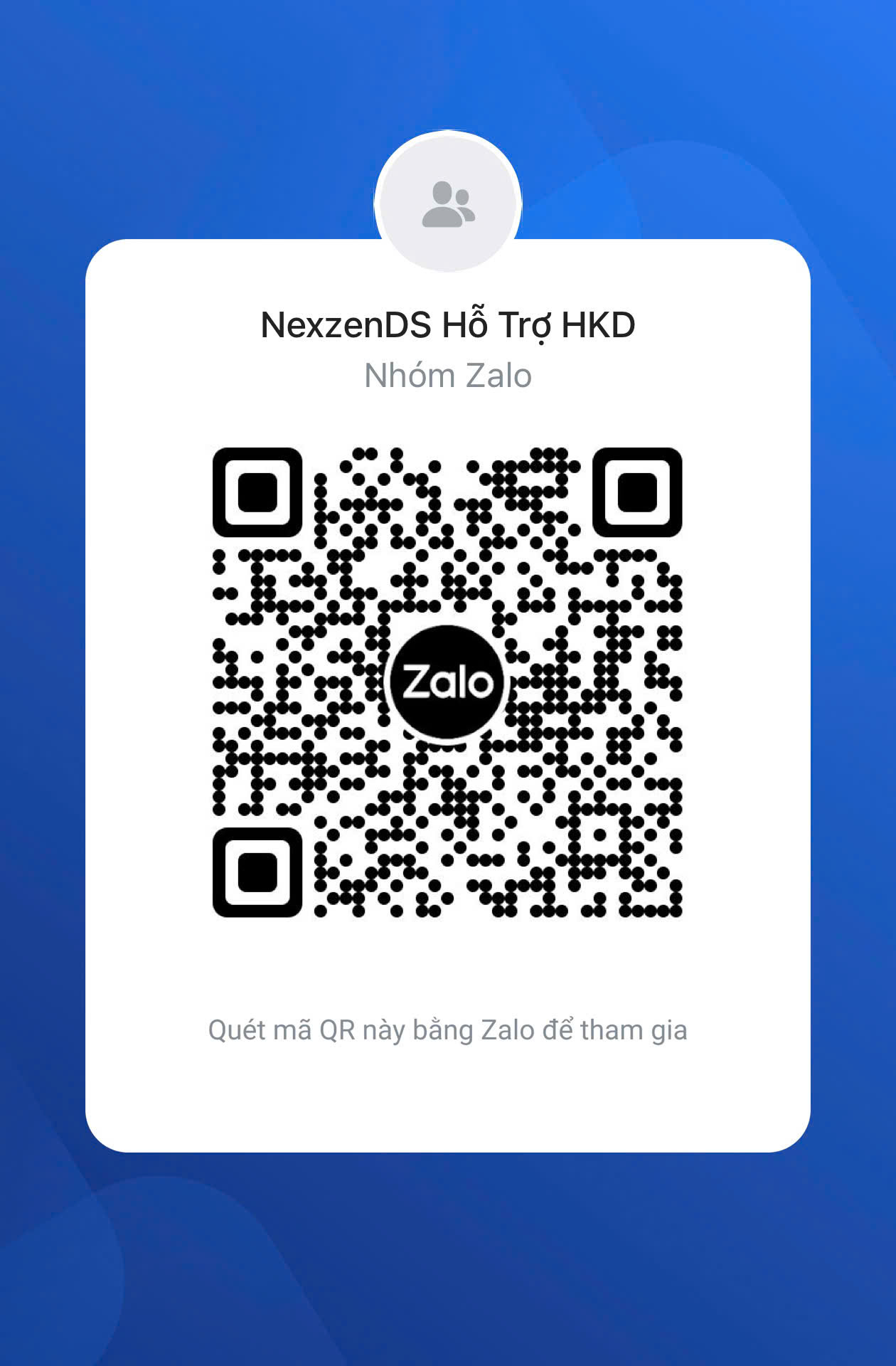 QR tham gia nhóm hỗ trợ Zalo